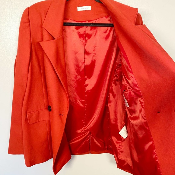 ANINE BING Becky Double Breasted Oversized Stretch Twill Blazer in Rust Large - Picture 5 of 13
